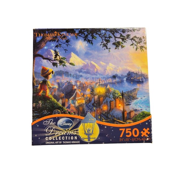Disney Dream Collection & Thomas Kinkade 2013 Pinocchio 750pc Jigsaw Puzzle New - Picture 2 of 7